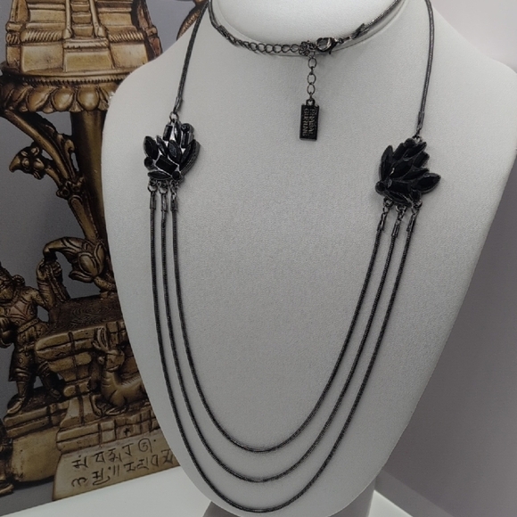 Prabal Gurung Gunmetal Black Geometric Necklace - Picture 5 of 5